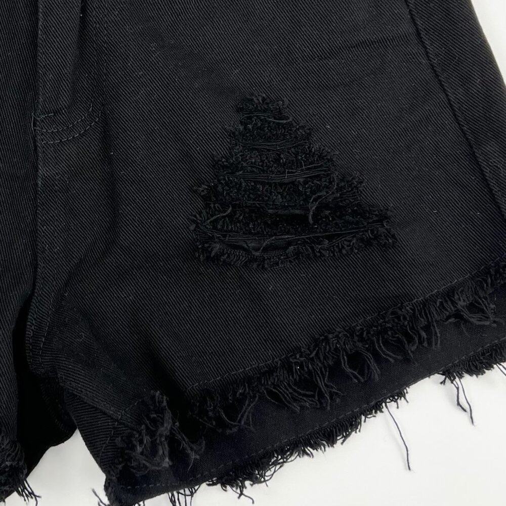 Grunge Denim Womens Shorts Small Y2K Distressed Cutoff Street Indie Sleaze Shein - Picture 4 of 8
